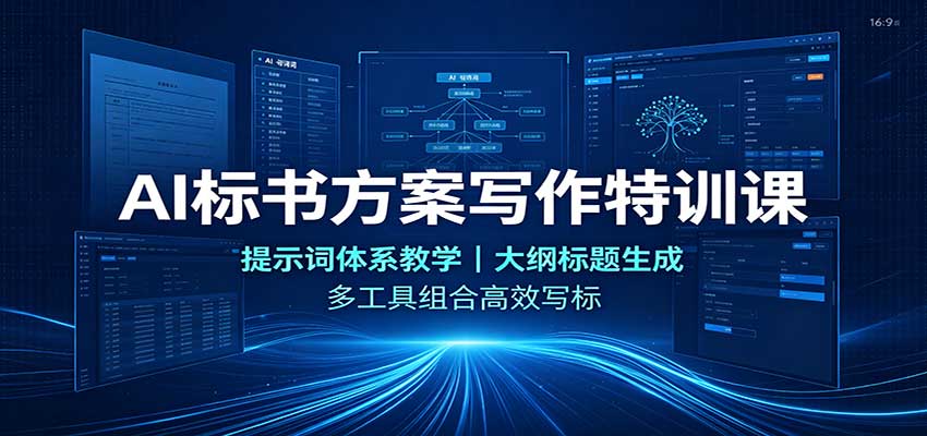 AI标书方案写作特训课：提示词体系教学，大纲标题生成，多工具组合高效写标-heixxmi