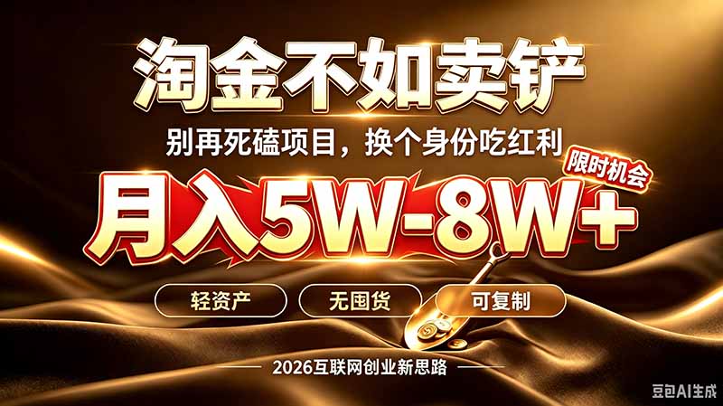 别再傻乎乎埋头跑项目！互联网真正赚钱逻辑：做卖铲人，拒绝当韭菜，逆风翻盘月入5-8W+-heixxmi