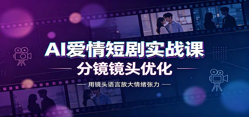 AI爱情短剧实战课：故事剧本创作，分镜镜头优化，智能体提示词-heixxmi