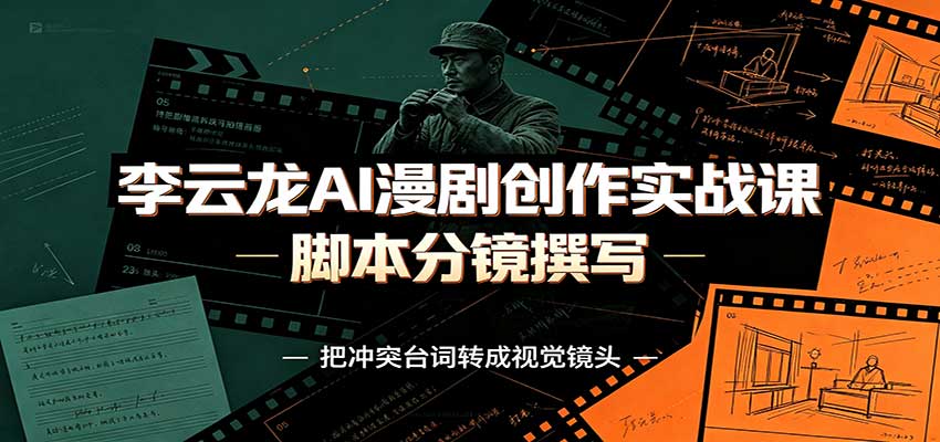 李云龙AI漫剧创作实战课：角色人设还原，脚本分镜撰写，AI漫剧成片完整制作教学-heixxmi