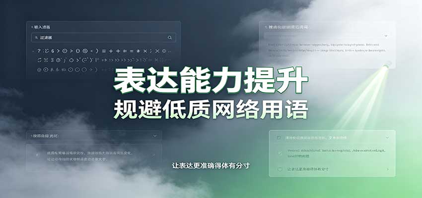 表达能力提升：语言塑造思想逻辑，规避低质网络用语，强化心智感知-heixxmi