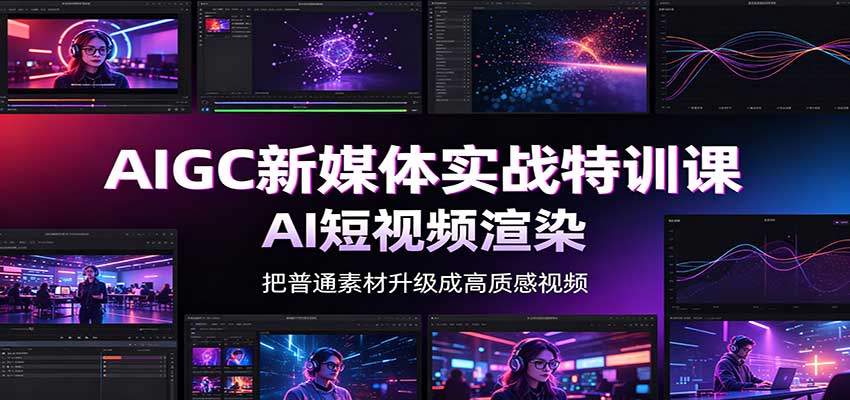 AIGC新媒体实战特训课：工具入门实操，AI短视频渲染，数字人商业视频制作-heixxmi