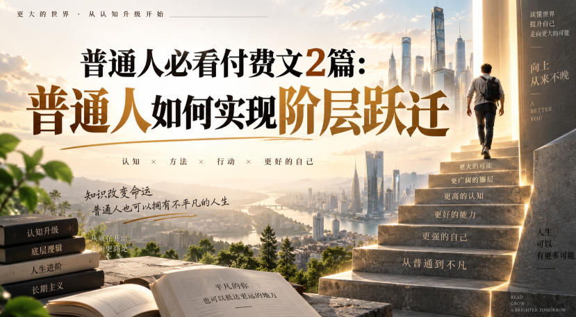 普通人必看付费文2篇：普通人如何实现阶层跃迁-heixxmi