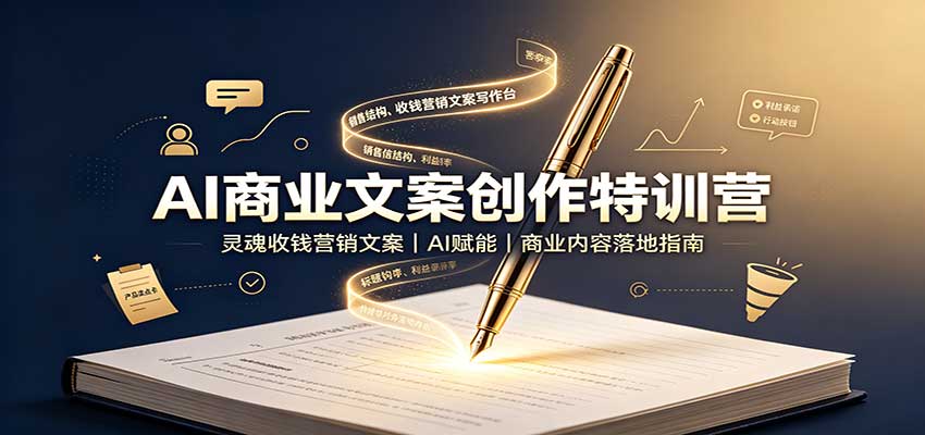 AI商业文案创作特训营：灵魂收钱营销文案，AI赋能，商业内容落地指南-heixxmi