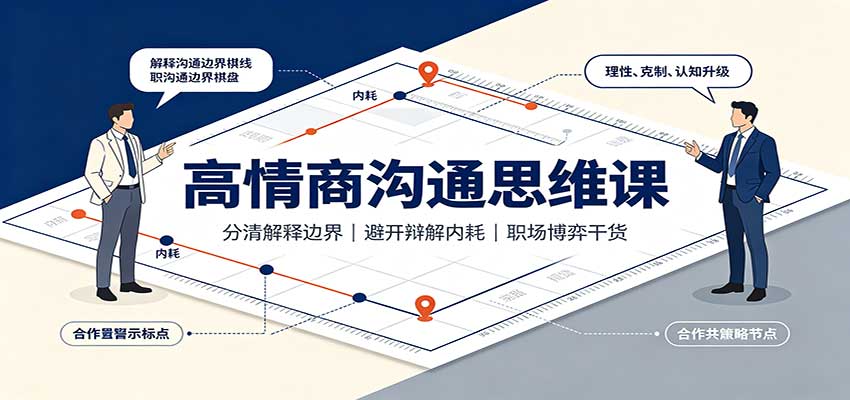 高情商沟通思维课：分清解释边界，避开辩解内耗，职场博弈干货-heixxmi