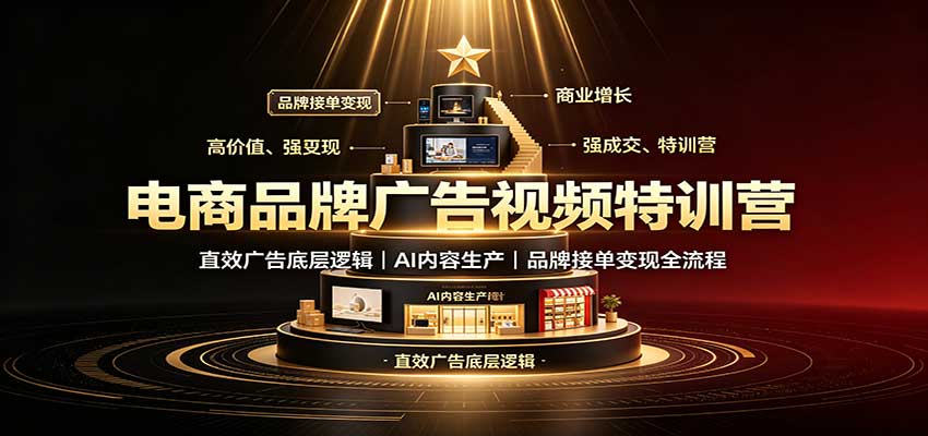 电商品牌广告视频特训：直效广告底层逻辑，AI内容生产，品牌接单变现全流程-heixxmi