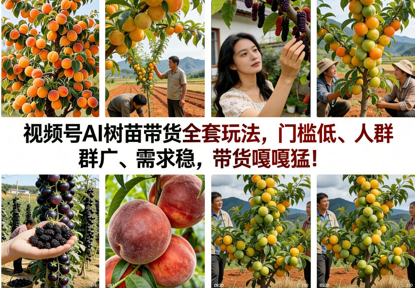 视频号AI树苗带货全套玩法，门槛低、人群广、需求稳，带货嘎嘎猛！(更新0908)-heixxmi