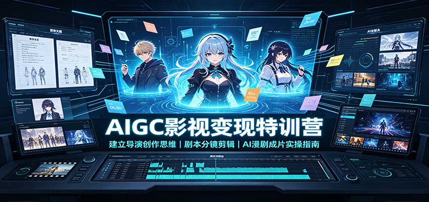 AIGC影视变现特训营：建立导演创作思维，剧本分镜剪辑，AI漫剧成片实操指南-heixxmi