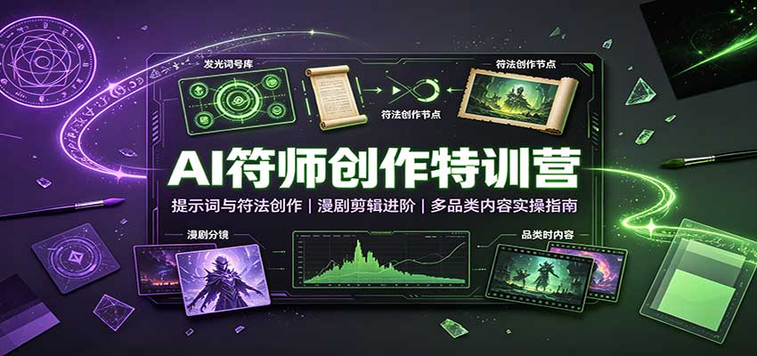 AI符师创作特训营：提示词与符法创作，漫剧剪辑进阶，多品类内容实操指南-heixxmi