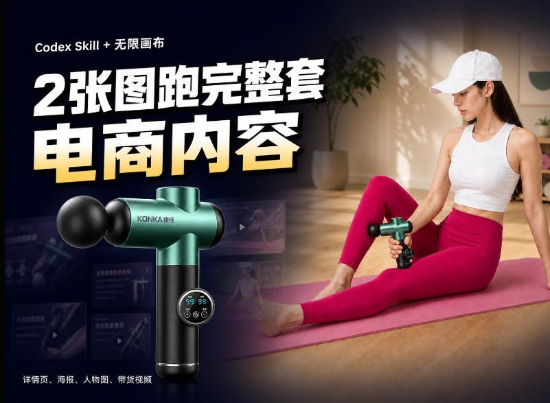 Codex+Skill+无限画布：两张图跑出一整套电商内容-heixxmi