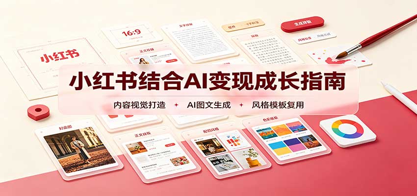 小红书结合AI变现成长指南：账号精准定位，内容视觉打造，搭建可复制流量获客体系-heixxmi
