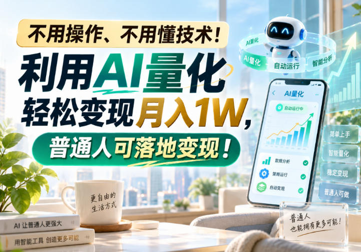 不用操作、不用懂技术！利用AI量化轻松变现月入1W，普通人可落地变现！【揭秘】-heixxmi