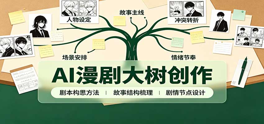 AI漫剧大树创作：剧本构思课程讲解，软件插件配置，配套工具资料完整梳理-heixxmi