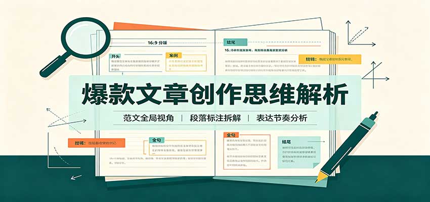 爆款文章创作思维解析：全局视角拆解范文，梳理行文逻辑，搭配真实拆文实操案例-heixxmi