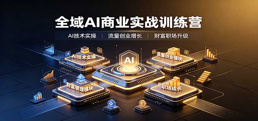 全域AI商业实战训练营：涵盖AI技术实操、流量创业、财富管理与职场成长全体系内容-heixxmi