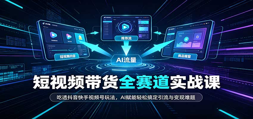 短视频带货全赛道：吃透抖音快手视频号玩法，AI赋能轻松搞定引流与变现难题-heixxmi