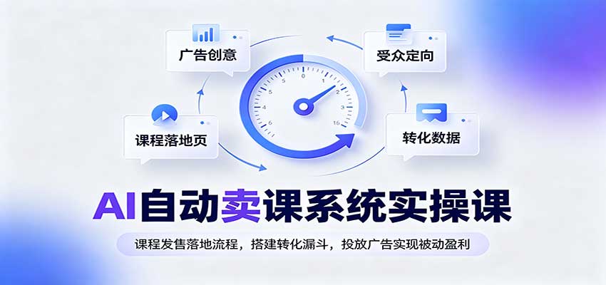 AI自动卖课系统实操课：课程发售落地流程，搭建转化漏斗，投放广告实现被动盈利-heixxmi