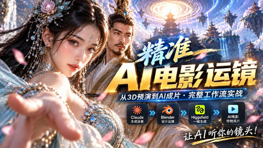 AI视频终于能精准运镜了！Claude+Blender+Higgsfield免费插件实测-heixxmi
