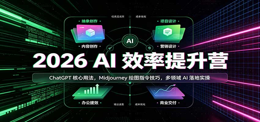 2026 AI效率提升营：ChatGPT核心用法，Midjourney绘图指令技巧，多领域AI落地实操-heixxmi