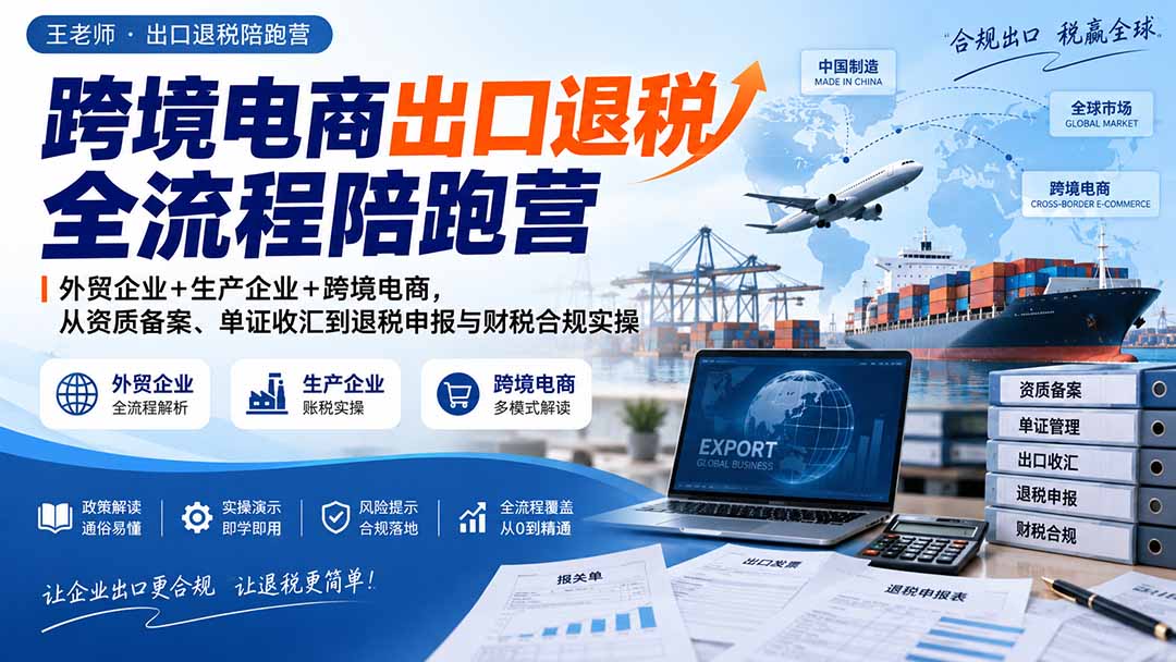 跨境电商出口退税全流程陪跑营｜外贸企业+生产企业+跨境电商，从资质备案、单证收汇到退税申报与财税合规实操-heixxmi
