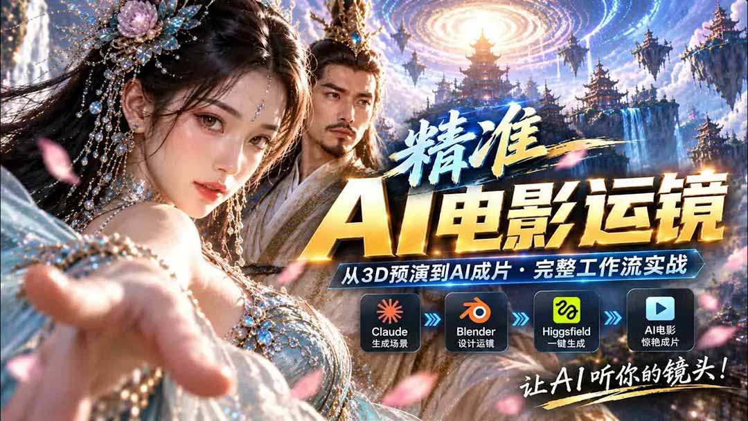 AI视频终于能精准运镜了！Claude + Blender + Higgsfield 免费插件实测-heixxmi
