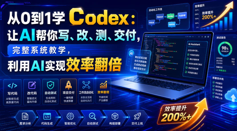 从0到1学Codex：让AI帮你写、改、测、交付，完整系统教学，利用AI实现效率翻倍(更新0918)-heixxmi
