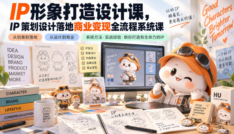 IP形象打造设计课，IP策划设计落地商业变现全流程系统课-heixxmi