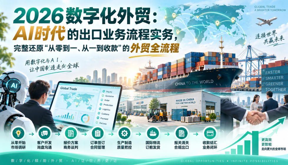 2026数字化外贸：AI时代的出口业务流程实务，完整还原”从零到一、从一到收款”的外贸全流程-heixxmi
