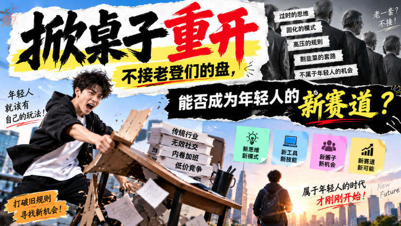 某公众号付费文章：掀桌子重开，不接老登们的盘，能否成为年轻人的新赛道？-heixxmi
