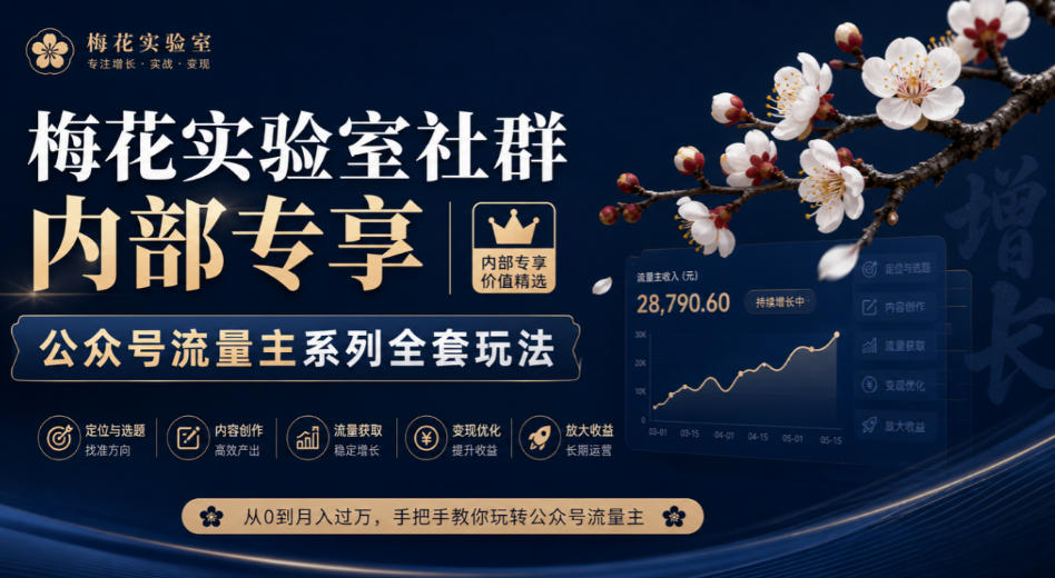 梅花实验室社群内部专享-公众号流量主系列全套玩法-heixxmi