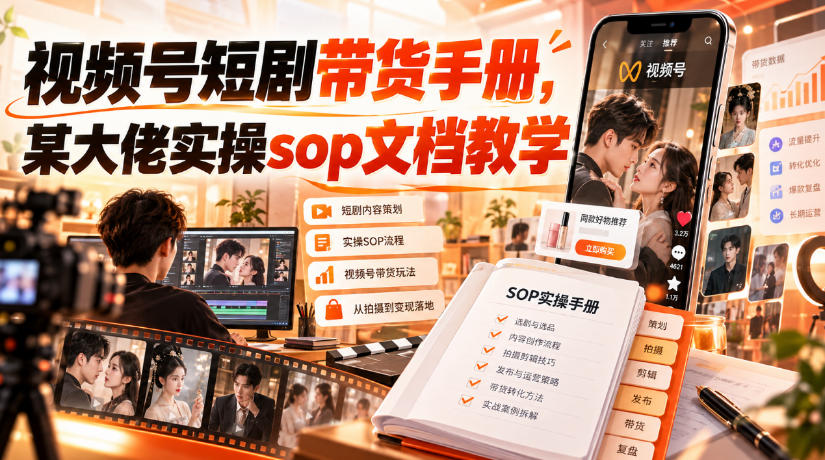 视频号短剧带货手册，某大佬实操sop文档教学-heixxmi