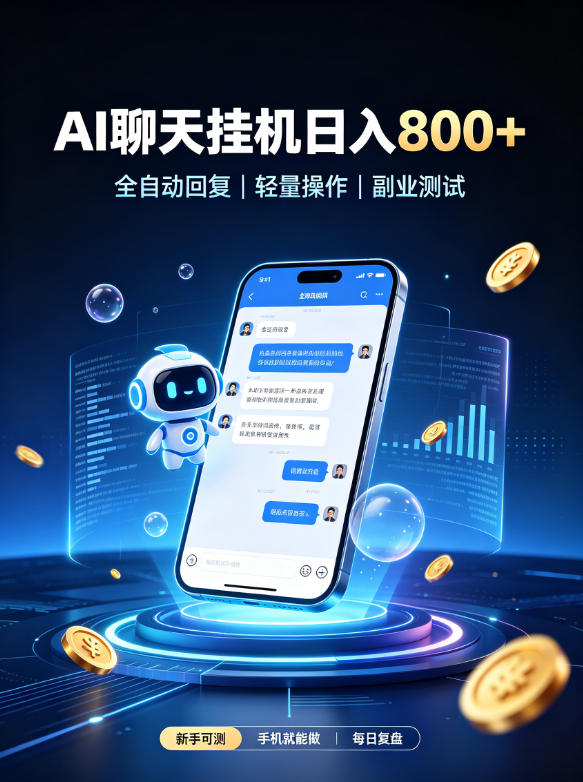 AI聊天挂G项目，日入800➕，全自动操作，适用个人副业，支持工作室矩阵操作【揭秘】-heixxmi