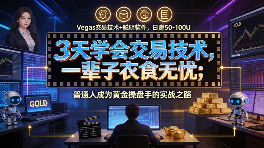 3天学会做交易，普通人快速成为操盘手” Vegas交易系统+聪明软件 ， 日赚50-1000U， 长期稳定，小白轻松上手-heixxmi