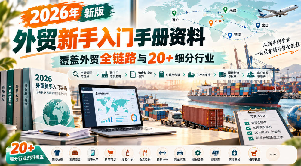 2026年新版外贸新手入门手册资料，覆盖外贸全链路与20+细分行业-heixxmi