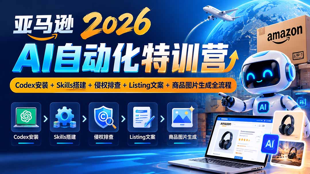 亚马逊2026AI自动化-10月特训营：Codex安装+Skills搭建+侵权排查+Listing文案+商品图片生成全流程-heixxmi