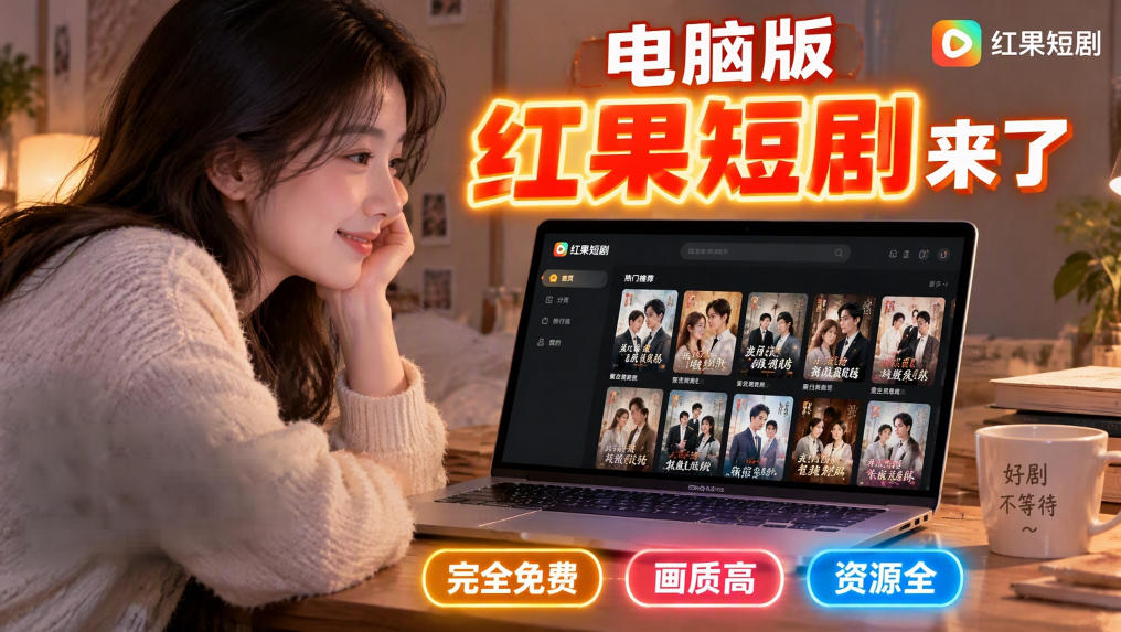 手机看短剧费眼？电脑版红果短剧来了，完全免费、画质高、资源全-heixxmi