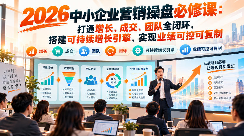 2026中小企业营销操盘必修课：打通增长、成交、团队全闭环，搭建可持续增长引擎，实现业绩可控可复制-heixxmi