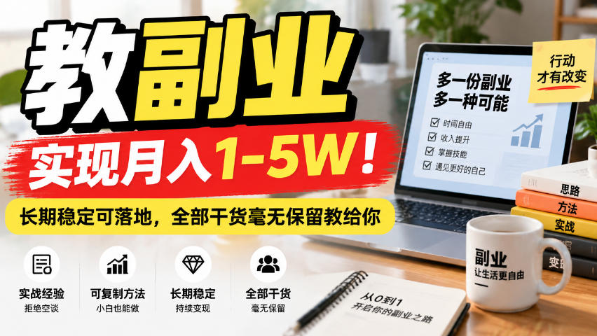 “教副业”实现月入1-5W！长期稳定可落地，全部干货毫无保留教给你【揭秘】-heixxmi