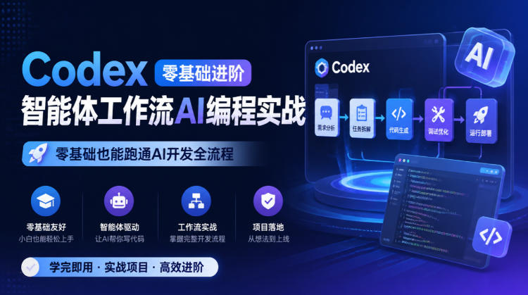 Codex零基础进阶智能体工作流AI编程实战，零基础也能跑通AI开发全流程-heixxmi