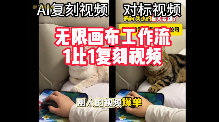 宠物带货视频复刻，无限画布工作流1比1，不用拍摄、不用布景、不用真人出镜，几分钟就能做出一条专业带货视频-heixxmi