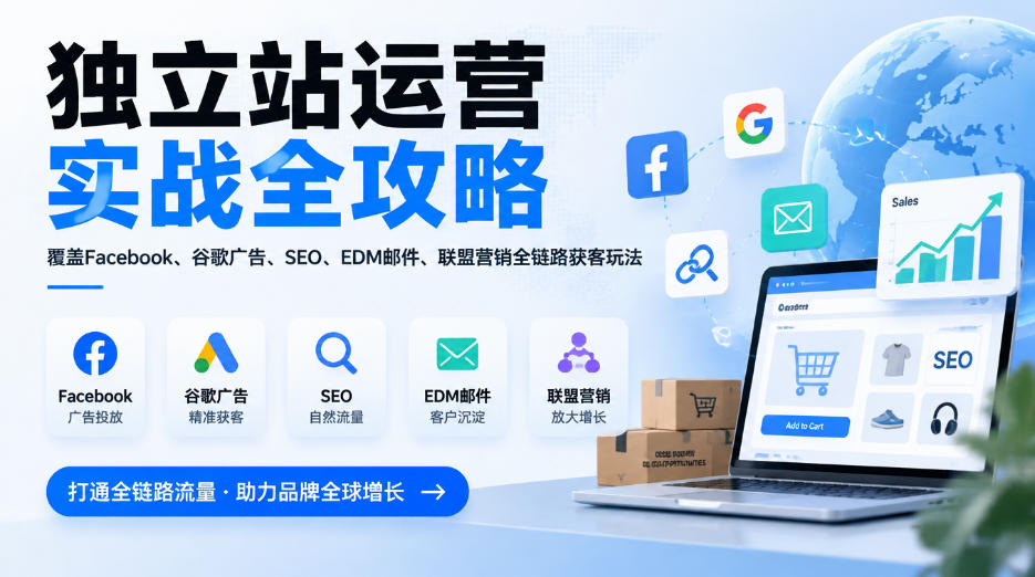 独立站运营实战全攻略，覆盖Facebook、谷歌广告、SEO、EDM邮件、联盟营销全链路获客玩法(更新2026)-heixxmi