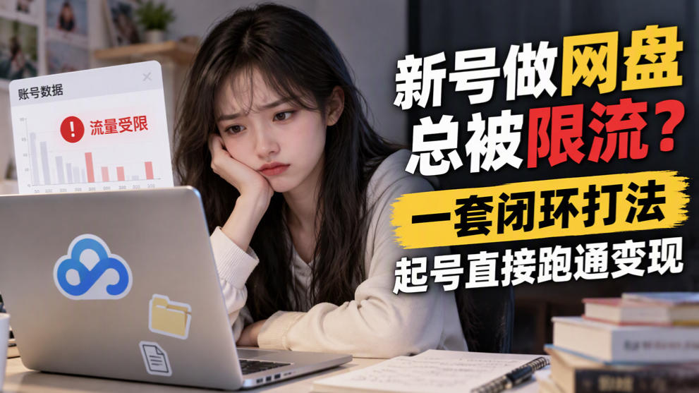 新号做网盘总被限流？一套闭环打法，起号直接跑通变现-heixxmi