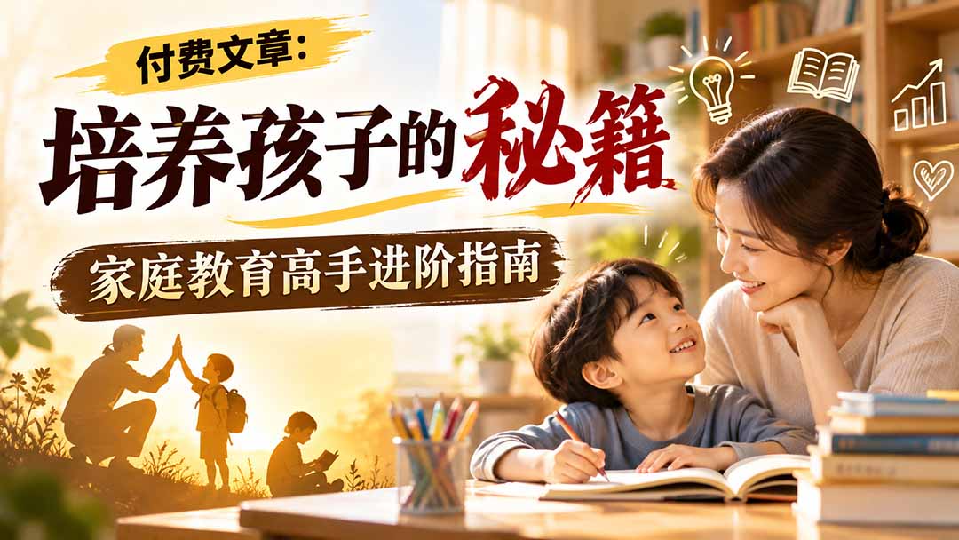 付费文章：培养孩子的秘籍，家庭教育高手进阶指南-heixxmi