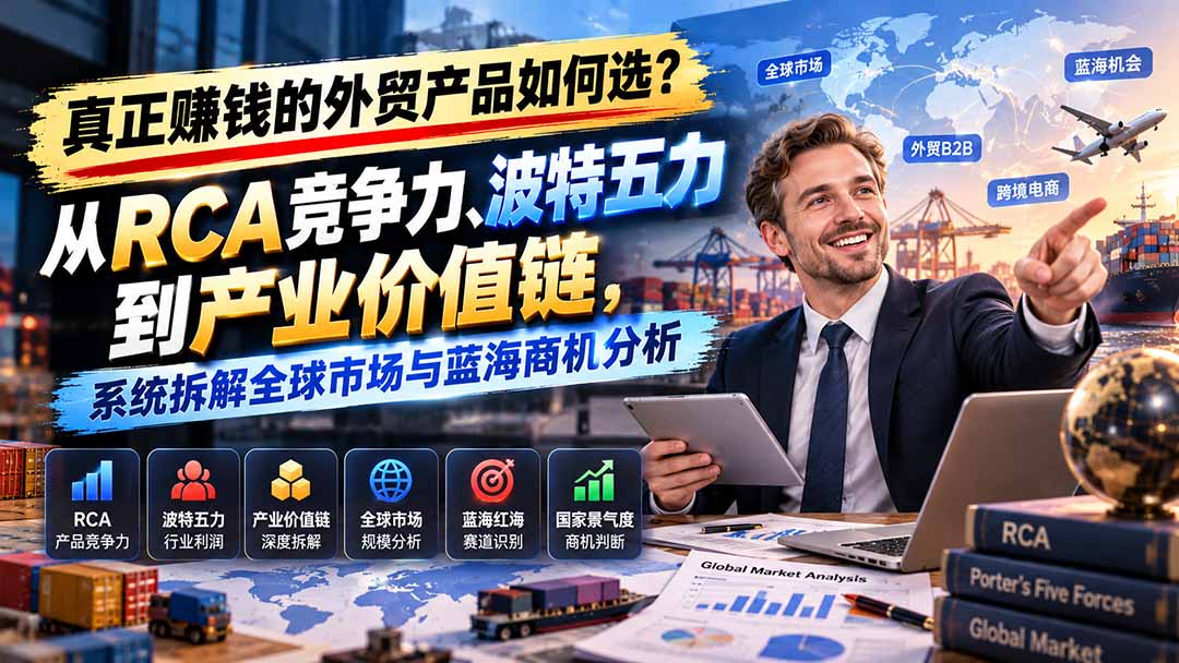 真正赚钱的外贸B2B产品如何选？从RCA竞争力、波特五力到产业价值链，系统拆解全球市场与蓝海商机分析-heixxmi