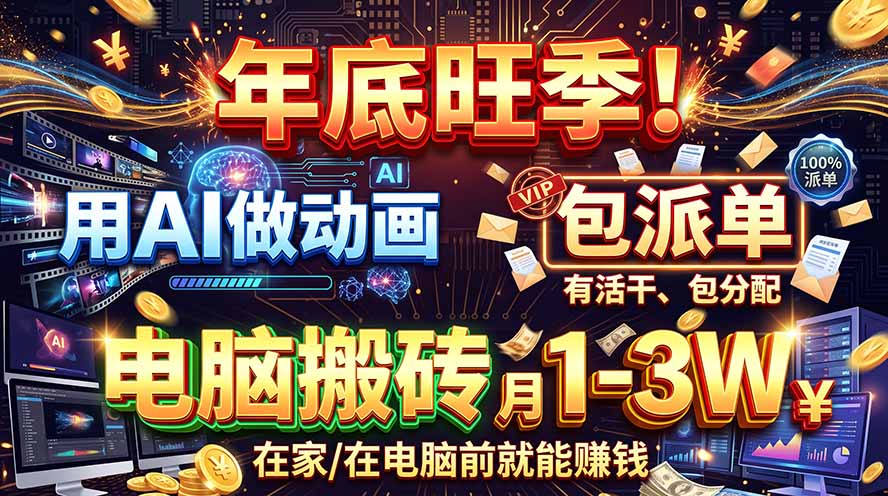 AI代做动画，旺季捡钱！一单500-1000+，提供做单渠道，新手可做！-heixxmi