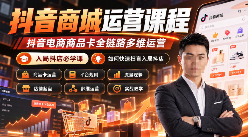 抖音商城运营课程，抖音电商商品卡全链路多维运营，入局抖店必学课， 如何快速扫盲入局抖店(更新1017)-heixxmi