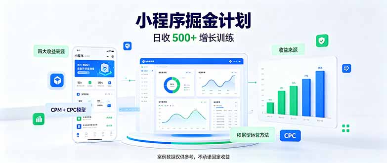 一部手机日入500+，微信小程序掘金计划，四种收入来源，长期稳定可靠-heixxmi