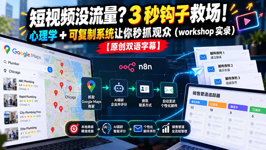 短视频没流量？3 秒钩子救场！心理学 + 可复制系统让你秒抓观众(workshop 实录-heixxmi