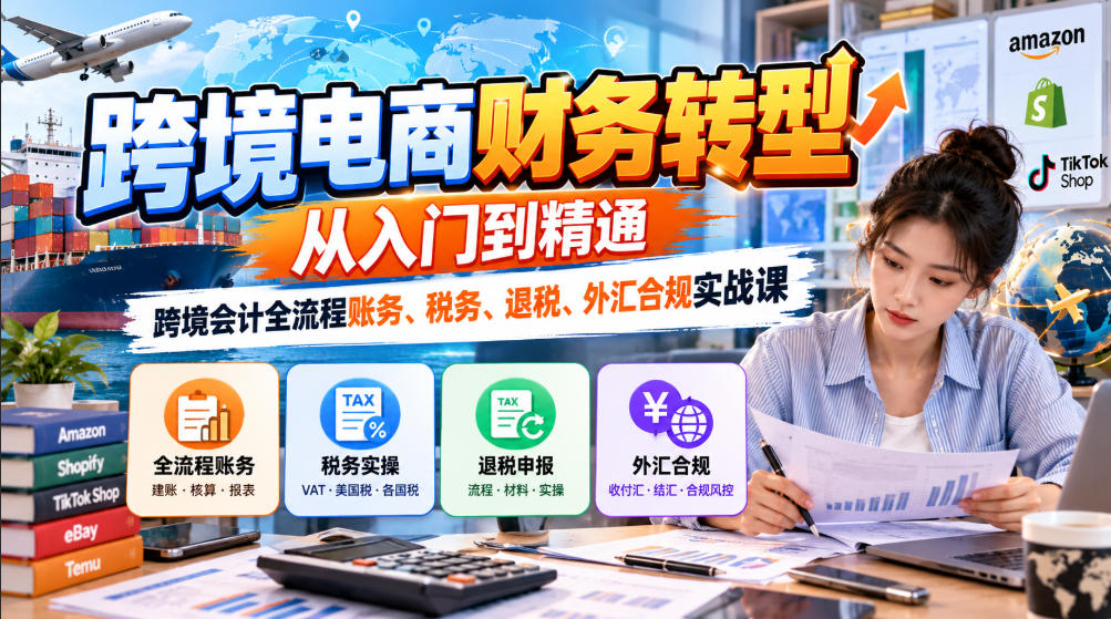 跨境电商财务转型：从入门到精通｜跨境会计全流程账务、税务、退税、外汇合规实战课-heixxmi