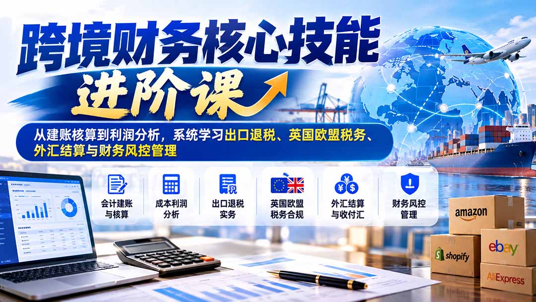 跨境财务核心技能进阶课：从建账核算到利润分析，系统学习出口退税、英国欧盟税务、外汇结算与财务风控管理-heixxmi